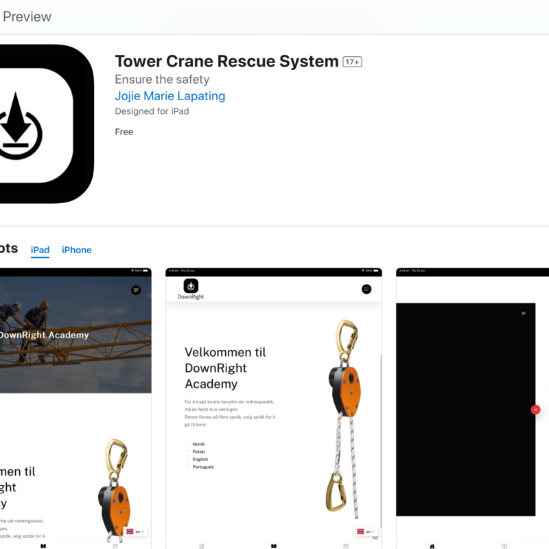 App store google play DownRight Tower Crane Rescue